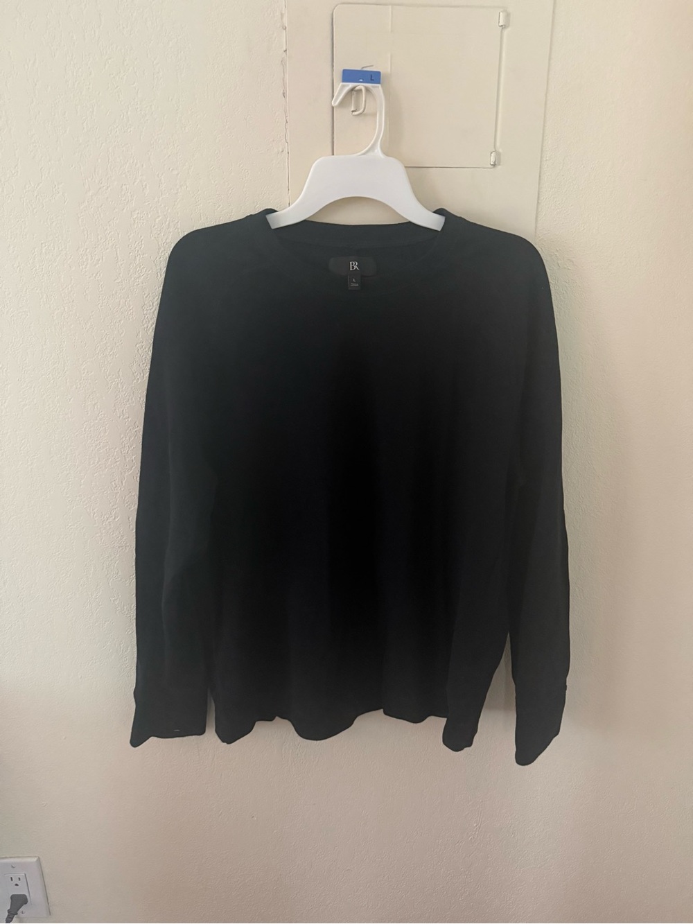 Banana Republic Black Long-Sleeve Crewneck Shirt